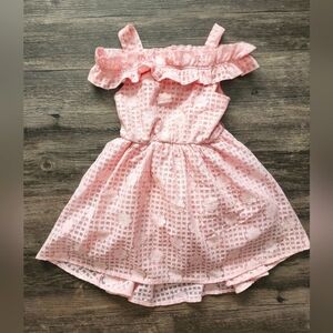 Little Lass Pink Lace Ruffle Dress